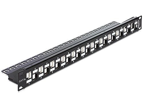 Delock - Patch-panel - svart - 1U - 19" - 24 portar