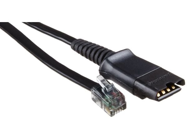 Poly U10P - Forsterkerkabel for hodemikrotelefon - Quick Disconnect hann til modulplugg for hodemikrotelefonforsterker hann - grå røyk - rullet sam...