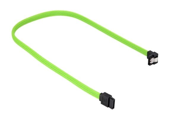 Sharkoon - SATA-kabel - Serial ATA 150/300/600 - SATA (hunn) til SATA (hunn) - 30 cm - låst, 90° kontakt - grønn