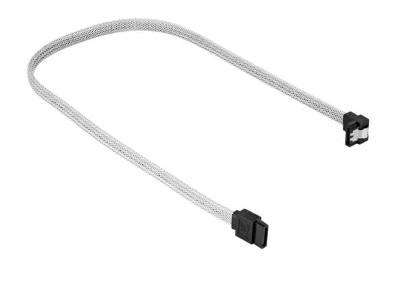Sharkoon - SATA-kabel - Serial ATA 150/300/600 - SATA (hunn) til SATA (hunn) - 45 cm - låst, 90° kontakt - hvit