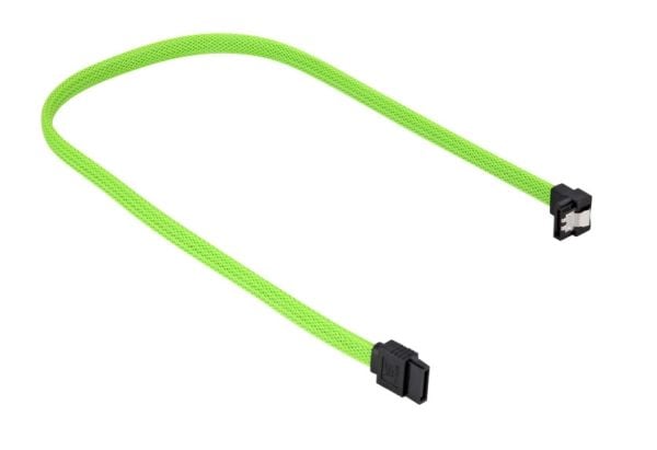 Sharkoon - SATA-kabel - Serial ATA 150/300/600 - SATA (hunn) til SATA (hunn) - 45 cm - låst, 90° kontakt - grønn