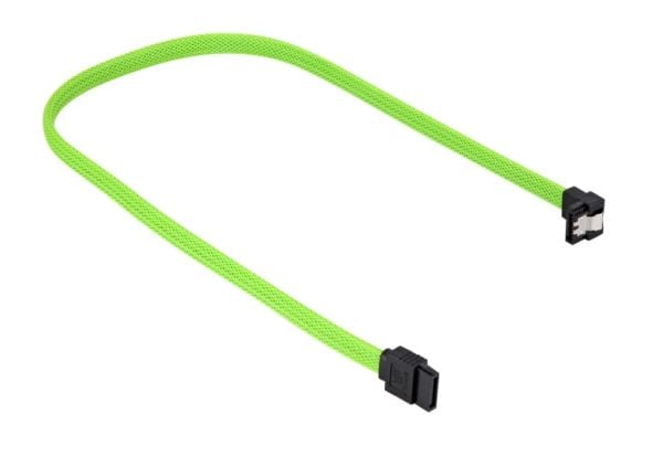 Sharkoon - SATA-kabel - Serial ATA 150/300/600 - SATA (hunn) til SATA (hunn) - 60 cm - låst, 90° kontakt - grønn