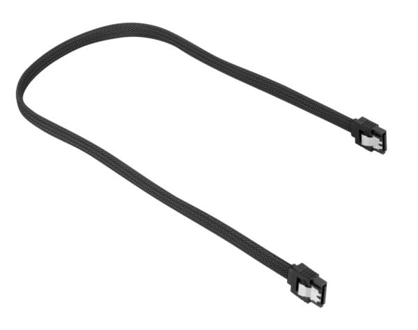 Sharkoon - SATA-kabel - Serial ATA 150/300/600 - SATA (hunn) til SATA (hunn) - 60 cm - låst - svart