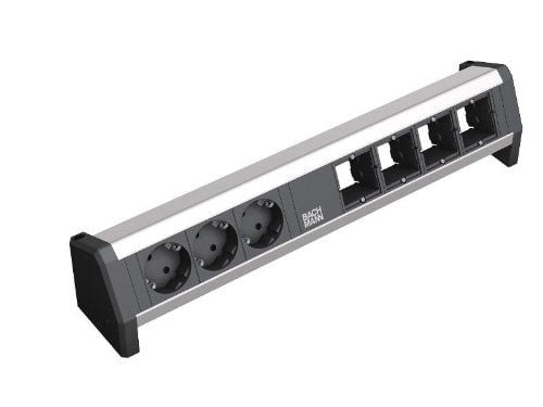 Bachmann 902.003, Musta, Hopea, 3 AC-pistorasia(a), 230 V, 16 A