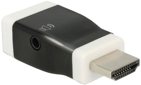 DeLOCK 65586, HDMI-A, VGA, Musta, Valkoinen