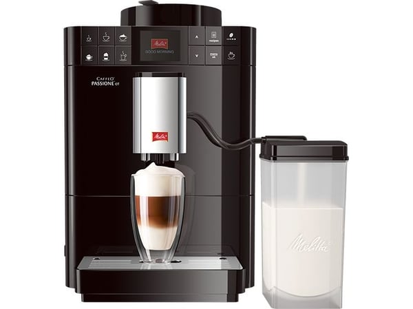Melitta CAFFEO Passione OT - Automatisk kaffekokare med mjölkskummare - 15 bar - svart