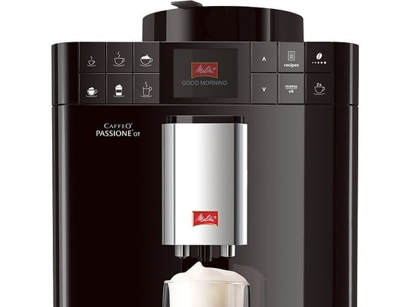 Melitta CAFFEO Passione OT - Automatisk kaffekokare med mjölkskummare - 15 bar - svart