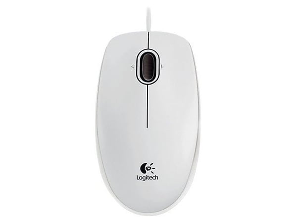 Logitech B100 - Mus - høyre- og venstrehåndet - optisk - 3 knapper - kablet - USB - hvit