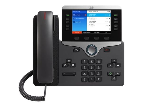 Cisco IP Phone 8851 - VoIP-telefon - SIP, RTCP, RTP, SRTP, SDP - 5 linjer - koksgrå