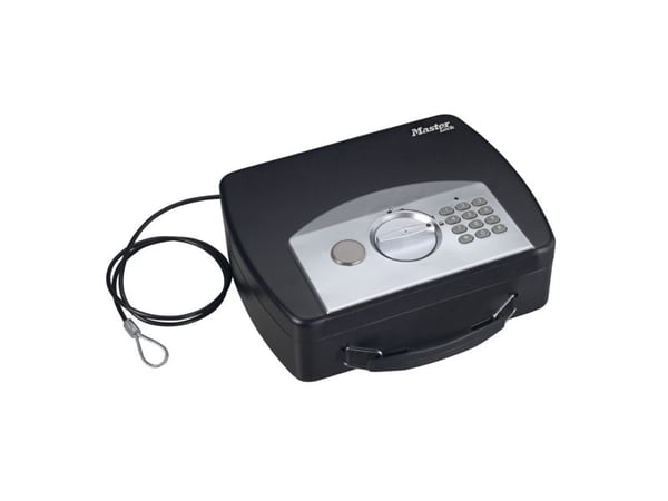 MASTER LOCK P008EML, Bærbar safe, Sort, Kode, 2,17 l, Stål, 4 mm