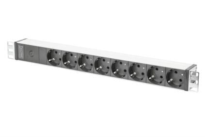 DIGITUS Professional DN-95410-R - Flerkoplingslist (kan monteres i rack) - AC 220-240 V - 4000 watt - inngang: IEC 60320 C14 - utgangskontakter: 8 ...