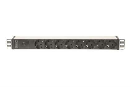 DIGITUS Professional DN-95410-R - Flerkoplingslist (kan monteres i rack) - AC 220-240 V - 4000 watt - inngang: IEC 60320 C14 - utgangskontakter: 8 ...