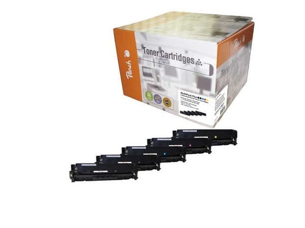 Peach Combi-Pack PLUS - 5-pack - svart, gul, cyan, magenta - kompatibel - gjenfabrikert - tonerpatron (alternativ for: HP 305A) - for HP LaserJet P...