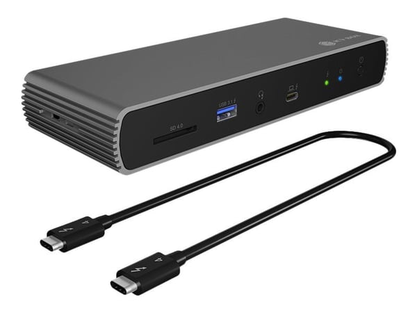 ICY BOX IB-DK8801-TB4 - Dokkingstasjon - USB-C / Thunderbolt 4 - HDMI, DP - 1GbE - 135 watt