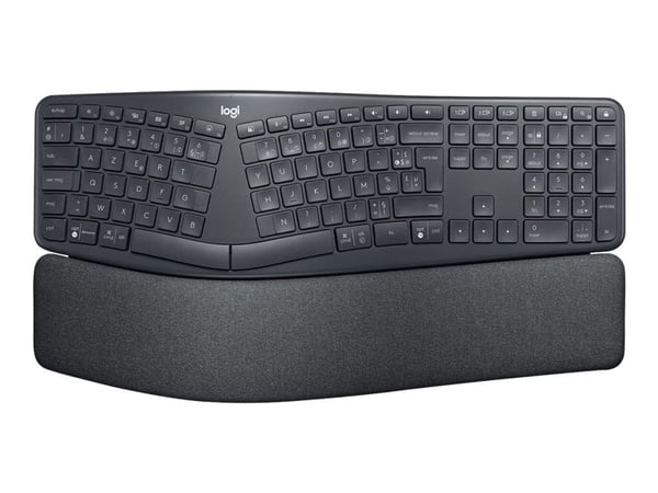 Logitech Ergo Series ERGO K860 for Business - Tastatur - full size - trådløs - 2.4 GHz, Bluetooth 5.0 LE - QWERTY - Pan Nordic - grafitt