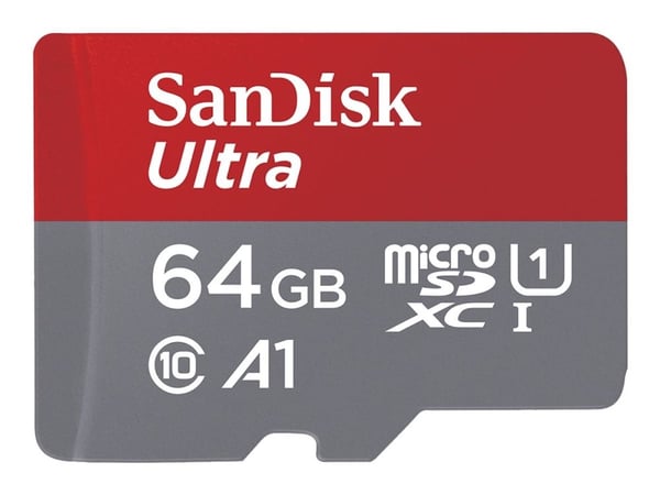 SanDisk Ultra - Flashminnekort (microSDXC til SD-adapter inkludert) - 64 GB - A1 / UHS-I U1 / Class10 - microSDXC UHS-I