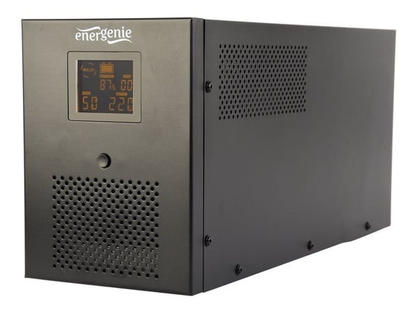 EnerGenie EG-UPS-036 - UPS - LCD-display - AC 220 V - 1800 watt - 3000 VA - 7 Ah - USB, RJ-45 - utgångskontakter: 6 - svart