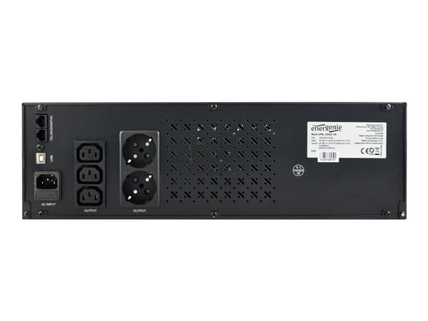 EnerGenie UPS-RACK-1500 - UPS (kan monteres i rack) - AC 220 V - 1500 VA - 8 Ah - USB - utgangskontakter: 3 - 3.4U