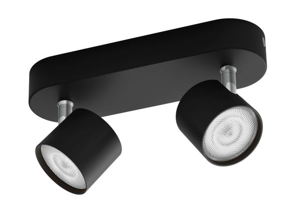 Philips Star-spotlys til tak/vegg, 2 stk., Overflateegnet, LED, 2700 K, 1000 lm, 220-240 V, Svart