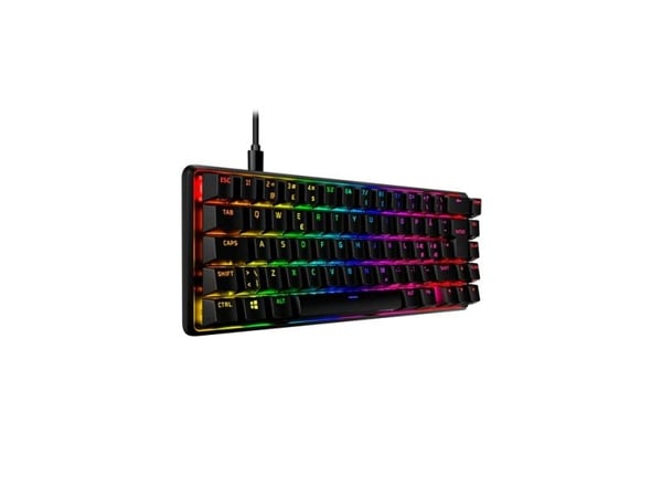 HyperX Alloy Origins 65 - Tastatur - bakgrunnsbelyst - USB-C - QWERTY - Nordisk - tastsvitsj: HyperX Red - svart