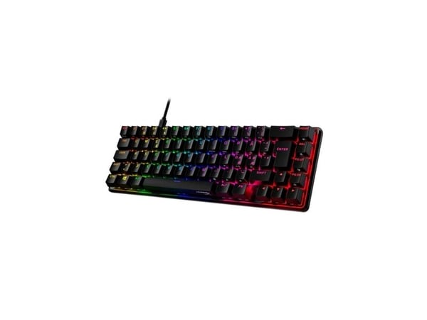 HyperX Alloy Origins 65 - Tastatur - bakgrunnsbelyst - USB-C - QWERTY - Nordisk - tastsvitsj: HyperX Red - svart