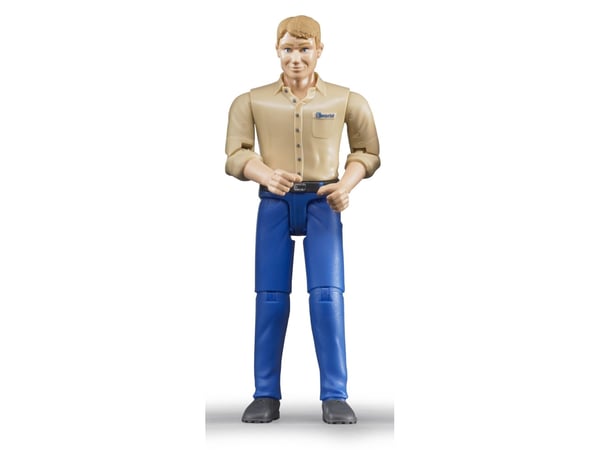 Bror figur av en mann i blå jeans