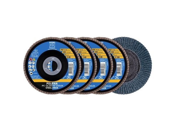 PFERD STEELOX cut-off wheel and flap disc sets, 12,5 cm, 1 stykker