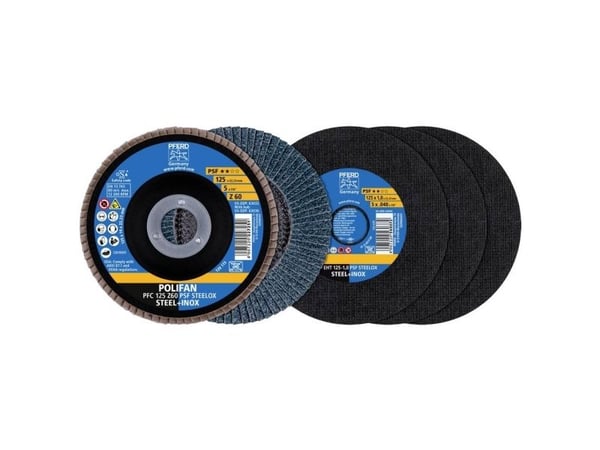 PFERD 69198298, Sett, Flatt senter, Rustfritt stål, Stål, Alle merker, 2,22 cm, 12,5 cm