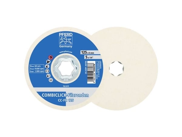 PFERD COMBICLICK felt discs, 12,5 cm, 2 styck