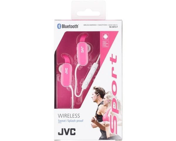 JVC HA-EBT5-P-E, Trådløs, 20 - 20000 Hz, Idretter, 15 g, Hodesett, Rosa, Hvit