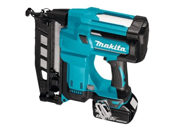Makita DBN600RTJ, Naulain/niittipistooli, Suora lipas, Musta, Vihreä, Akun purkautuminen, 2,5 cm, 6,4 cm