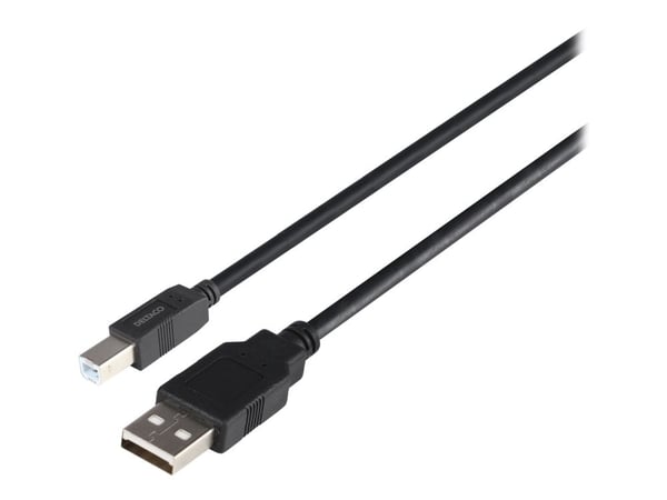 DELTACO - USB-kaapeli - USB (uros) - USB Type B (uros) - USB 2.0 - 2 m - musta