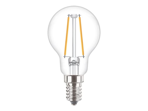 Philips CorePro LEDluster ND - LED-filamentlyspære - form: P45 - klar finish - E14 - 2 W (ekvivalent 25 W) - klasse E - varmt hvitt lys - 2700 K