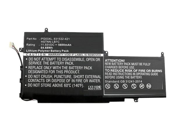 CoreParts - Batteri til bærbar PC - litiumpolymer - 5600 mAh - 64.7 Wh - svart - for HP Spectre x360 Laptop 15-ap011dx CoreParts - Batteri til bærbar PC - litiumpolymer - 5600 mAh - 64.7 Wh - svart - for HP Spectre x360 Laptop 15-ap011dx