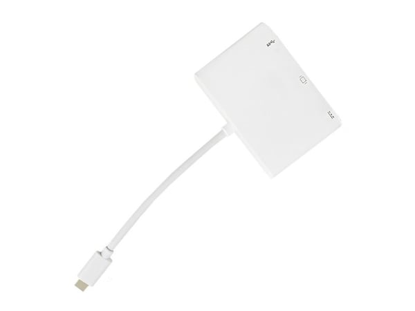 Qoltec - VGA-adapter - USB-C (hann) til HD-15 (VGA), USB-type A, USB-C (hunn) - 19 cm