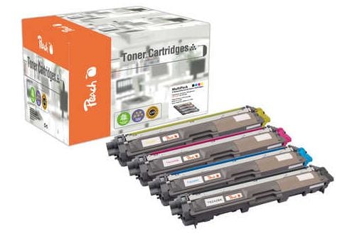 Peach Combi-Pack - 5-pack - høykapasitets - svart, gul, cyan, magenta - kompatibel - gjenfabrikert - tonerpatron (alternativ for: Brother TN242BK, ...