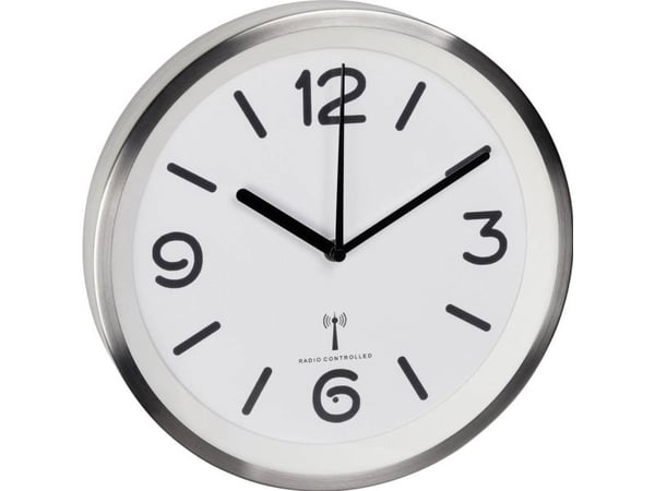 TFA-Dostmann 60.3535.02, Vegg, Rund, Sølv, Hvit, Aluminium, Glass, AA