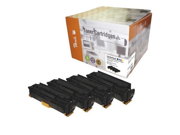 Peach Combi-Pack - 4-pack - høykapasitets - svart, gul, cyan, magenta - kompatibel - gjenfabrikert - tonerpatron (alternativ for: HP 312A, HP 312X)...