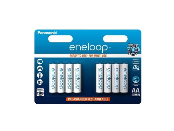 Panasonic eneloop BK-3MCCE/8BE - Batteri 8 x AA typ - NiMH - (uppladdningsbart) - 1900 mAh
