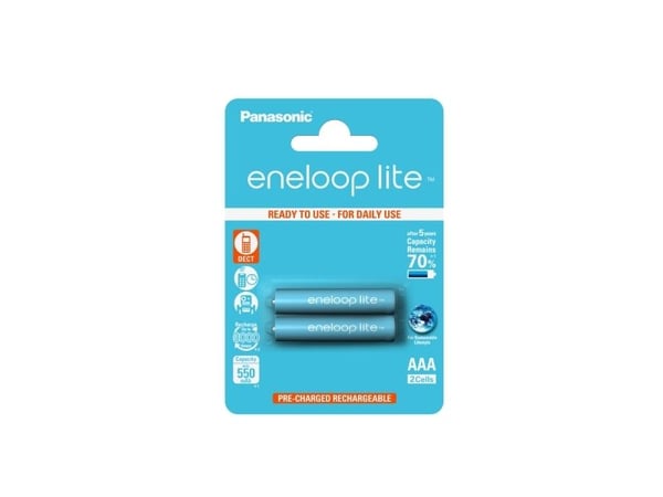 Panasonic eneloop lite BK-4LCCE - Batteri 2 x AAA - NiMH - (ladbare) - 550 mAh