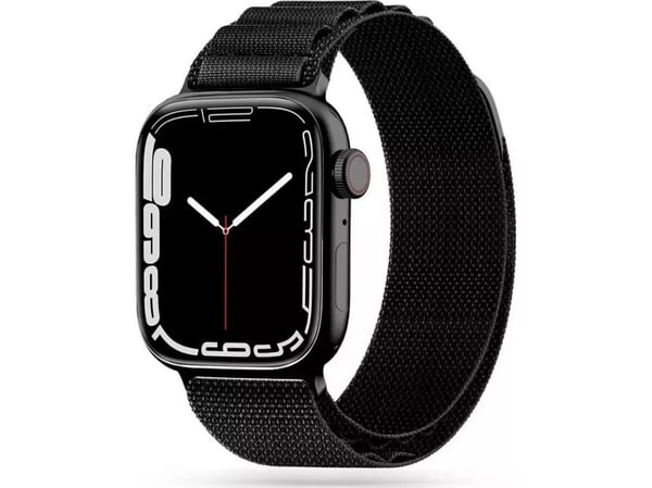 Apple Smart Watch 4/5/6/7/8/SE/ultra nylonstropp, svart, 42/44/45/49 mm