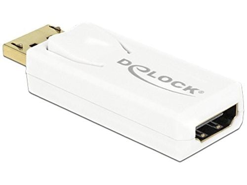 Delock - Video adapter - DisplayPort hann til HDMI hunn - hvit - 4K-støtte