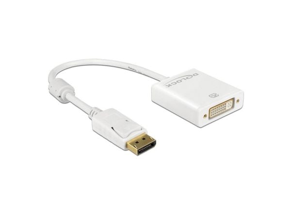 Delock Displayport to DVI Adapter - Videomuuntaja - DVI - DisplayPort - hvid