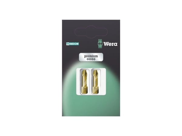 Wera 855/1 TH SB, 2 stykker, Pozidriv, 1 x PZ 1x25, 1 x PZ 2x25, 1 x PZ 3x25, ISO 1173-D, 25 mm, 60 mm