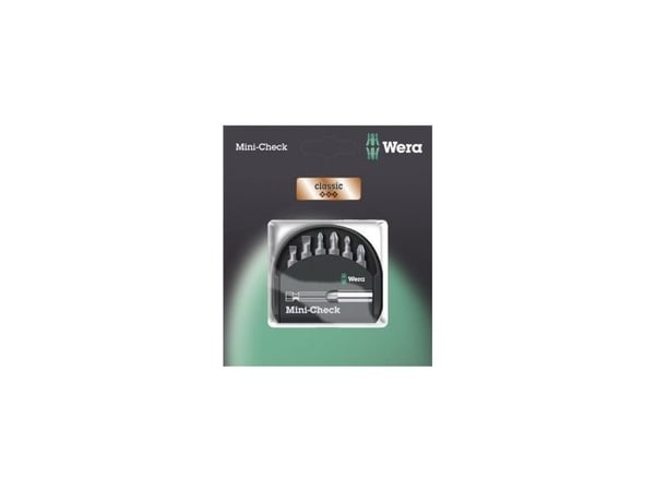 Wera 05073406001, 7 stykker, Philips, Pozidriv, Spor/slot, PH 1, PH 2, PZ 1, PZ 2, 1.1 mm, Rustfritt stål