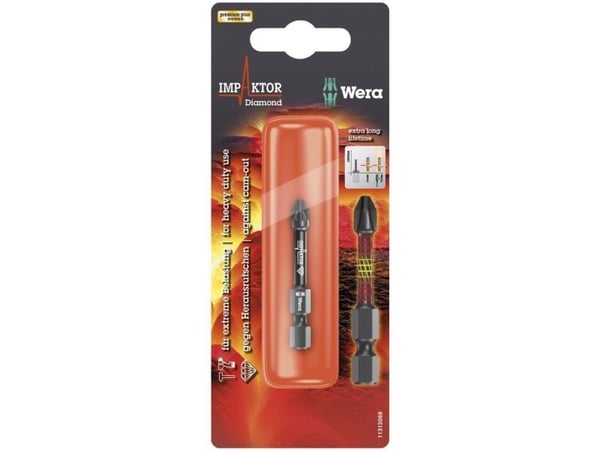 Wera 855/4 IMP DC SB SiS 05073961001 Krysssporbit PZ 2 Verktøystål Diamantbelagt F 6,3 1 stk.