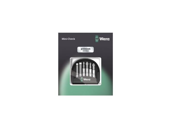 Wera Bit-Check 6 Universal 1 SB - Spissett for skrutrekker - 6 deler - phillips, pozidriv, slot - PH1, PH2, PZ1, PZ2, SL5.5, SL6.5 - heksagonal - l...