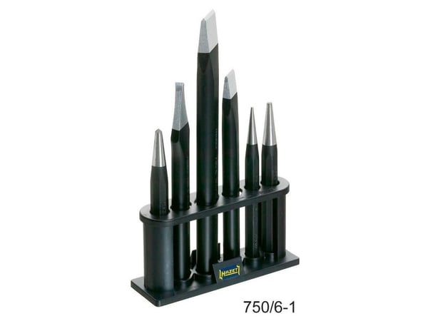 HAZET 750/6-1, Meiselsett, Flat meisel, Metall, 1,06 kg, Tyskland