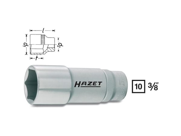 HAZET 880LG-18, Pistorasia, 3/8", Metrinen, 1 pää(t), 18 mm, 2,44 cm