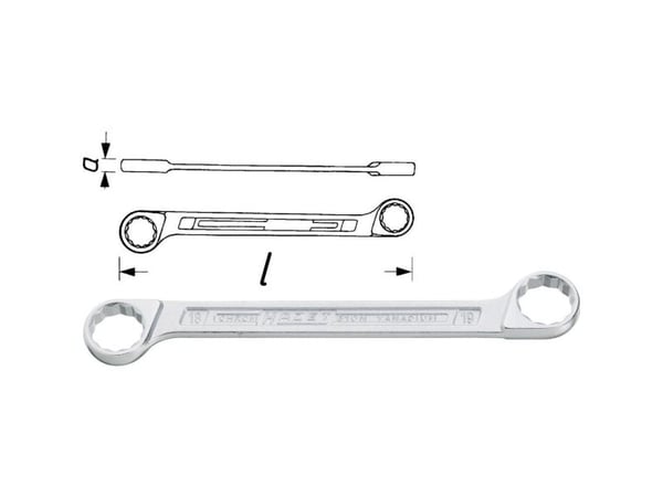 HAZET 610N-14X15, Silver, 14,15 mm, Silver, 15,4 cm, 46 g, 1 styck